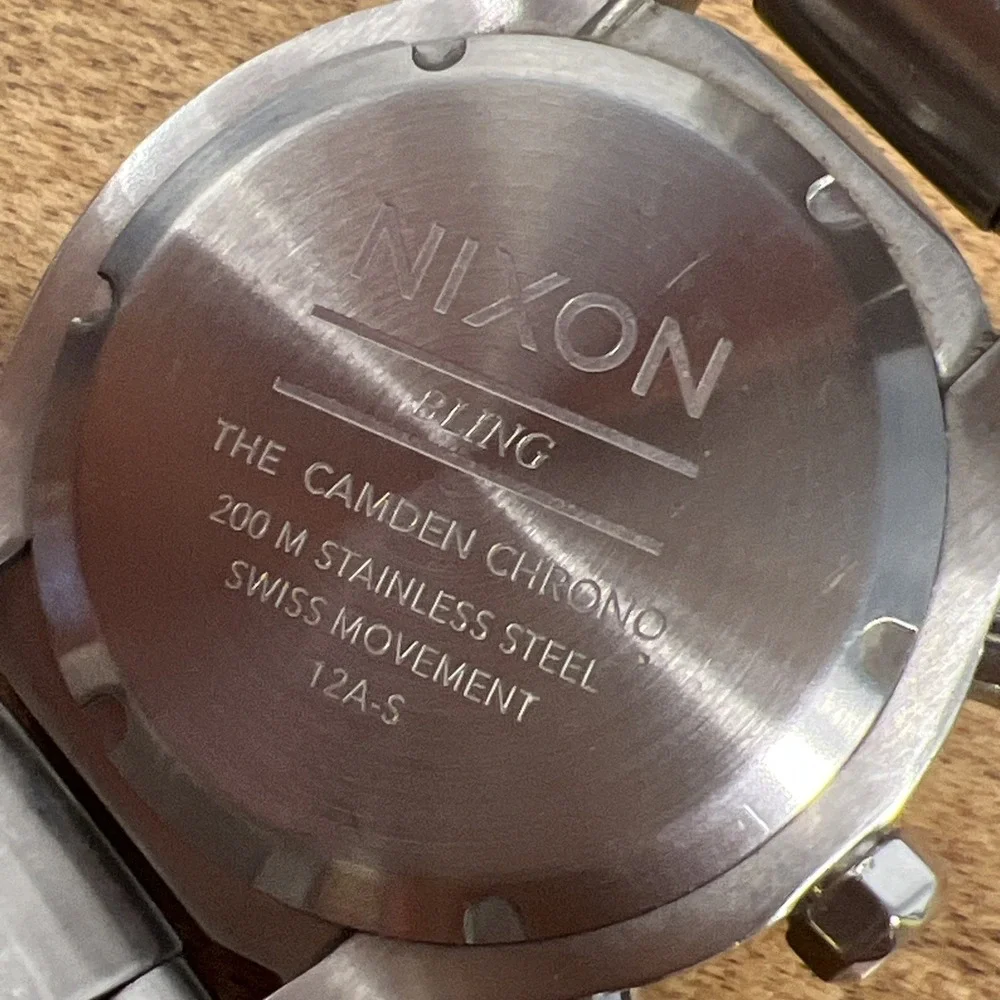NIXON Bling The Camden Chrono 12A-S Swiss‎ Movement Watch - Needs Battery